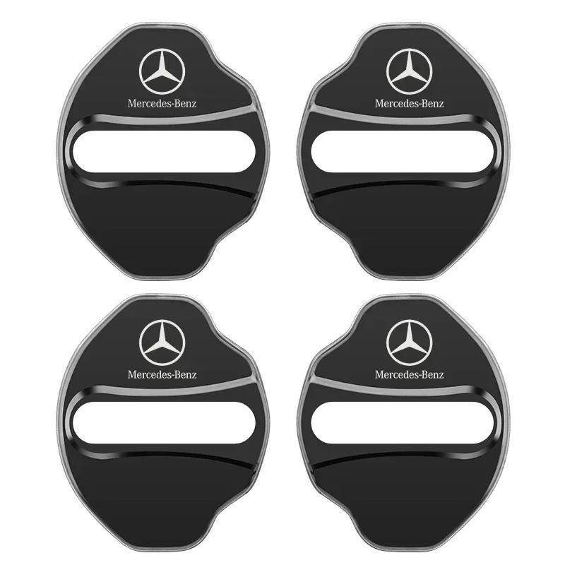 ZPU1  4PCS Car Door Lock cover Protect Buckle Cover Latch Stop Anti Rust Car Accessories For Mercedes Benz W211 W210 W213 W203 W205