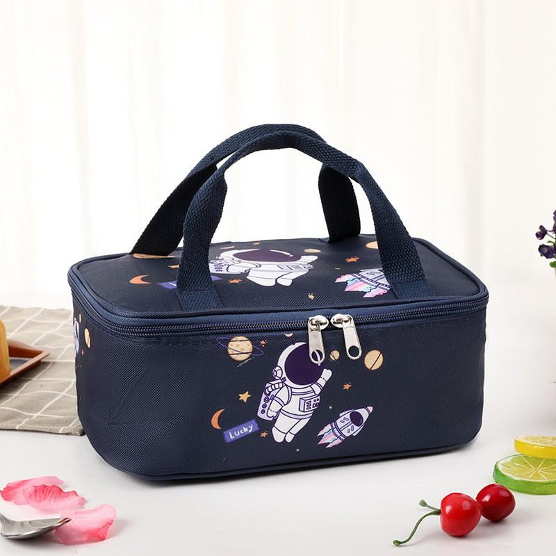 Cartoon Insulated Lunch Bag Reusable Food Carrier Kids Students Office Meal Storage Aluminum Foil Thermal Tote