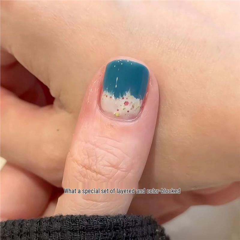 Снимаемый без запаха лак для ногтей на водной основе - Быстросохнущий, Не требует сушки в лампе, Ледяной прозрачный сплошной нюдовый цвет для студентов