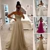 Bridal Wedding Dress Prom Party Evening Dress Backless Spaghetti Strap Sequin Sleeveless A-line Floor Length Ball Gown Pleated Low-cut Cocktail Dress