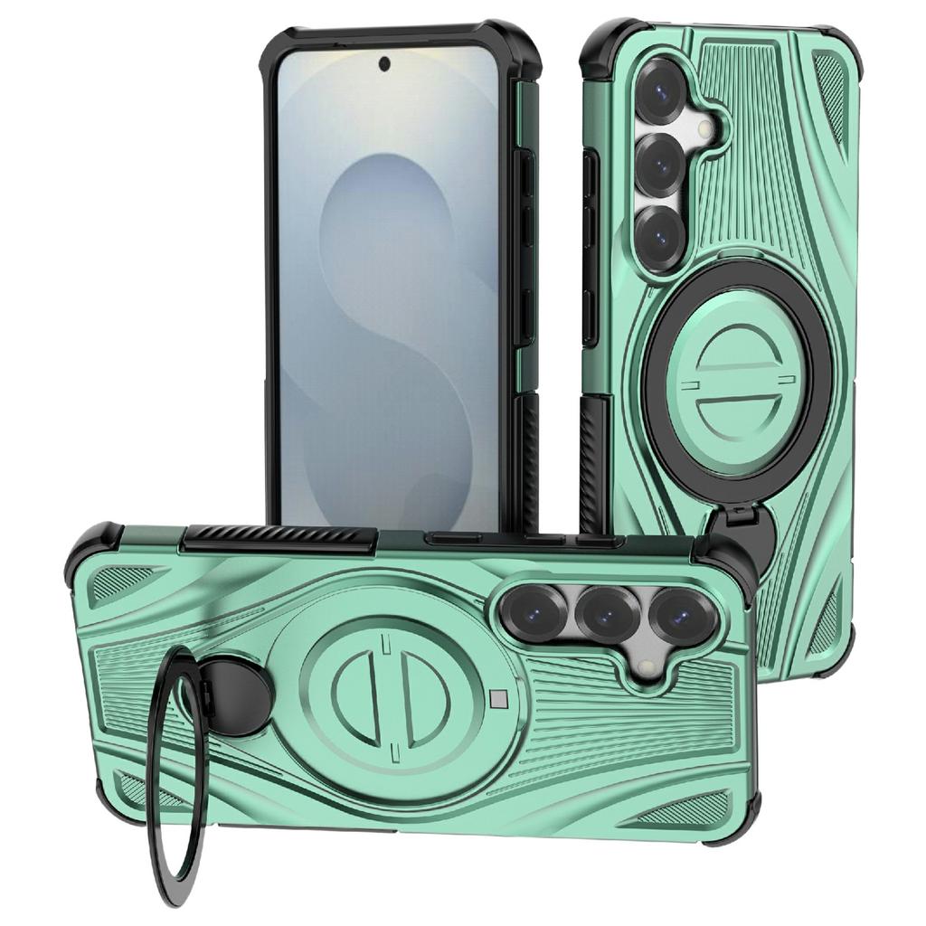 For Samsung Galaxy S26+ Magnetic Case Rotating Kickstand TPU PC Shockproof Phone Back Cover