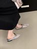Fashion Women Mesh Ballet Flats Fishnet Ballerina Flats Buckle Strap Slip On Ballerina Shoes Summer New Mesh Beach Slides Outside Mules