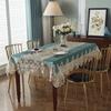 Tablecloth Blue Europe Luxury Embroidered Table Dining Table Cover Table Cloth Flower Lace Tv Cabinet Bedside Dust Cover