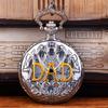 Ностальгическая Золотая Тонкая Цепь Заглавная Английская Буква DAD Полая Ретро Мужские Кварцевые Карманные Часы