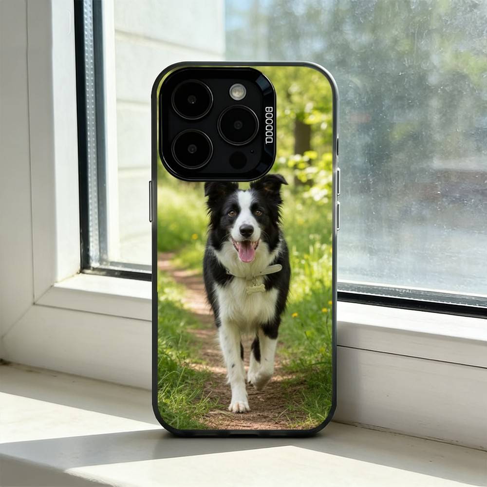 Умная собака Бордер-колли Чехол для телефона iPhone 17,16,15,14,13,12,11 Plus,Pro Max,XS, Цветной Серебристый Черный Чехол