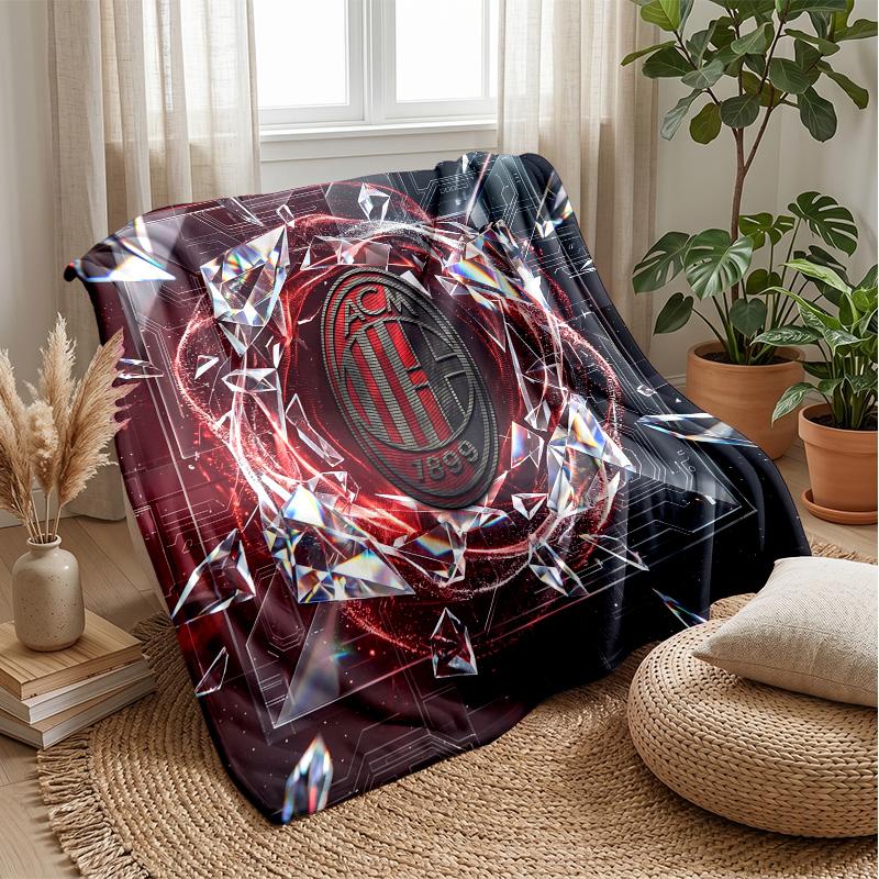 AC Milan Theme blanket Soft Flannel Blanket Plush Throw Blanket Cozy Sofa Bed Blanket for Home Decor