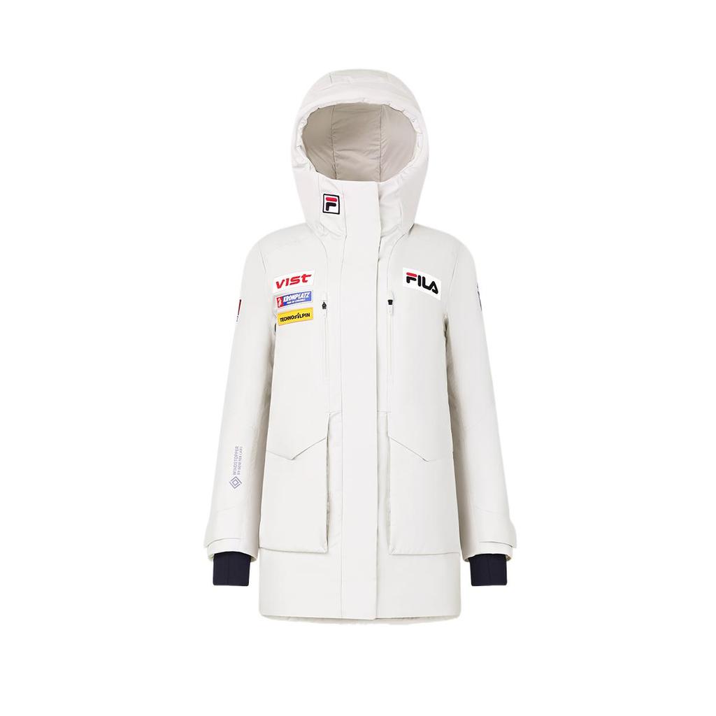 Fila Теплая Водонепроницаемая Удобная Ветрозащитная Пуховая Куртка Женская верхняя одежда Бело-Нефритовый A11W446909FWT