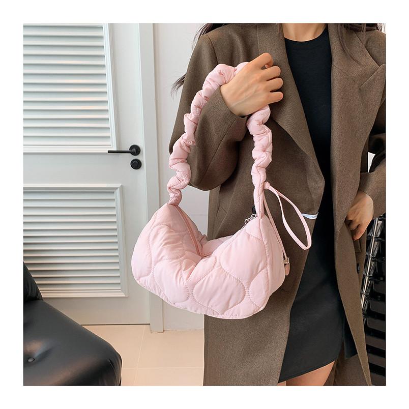 IELGY Summer All-Match Cross-Body Underarm Dumpling Bag Large-Capacity Commuter One-Shoulder Cotton Clothes Bag