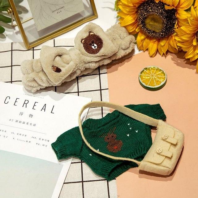 Аксессуары для кукол Lalafanfan Cafe Duck, одежда Kawaii Duck с одеждой, плюшевые игрушки, мягкая повязка для волос, подарок для девочек