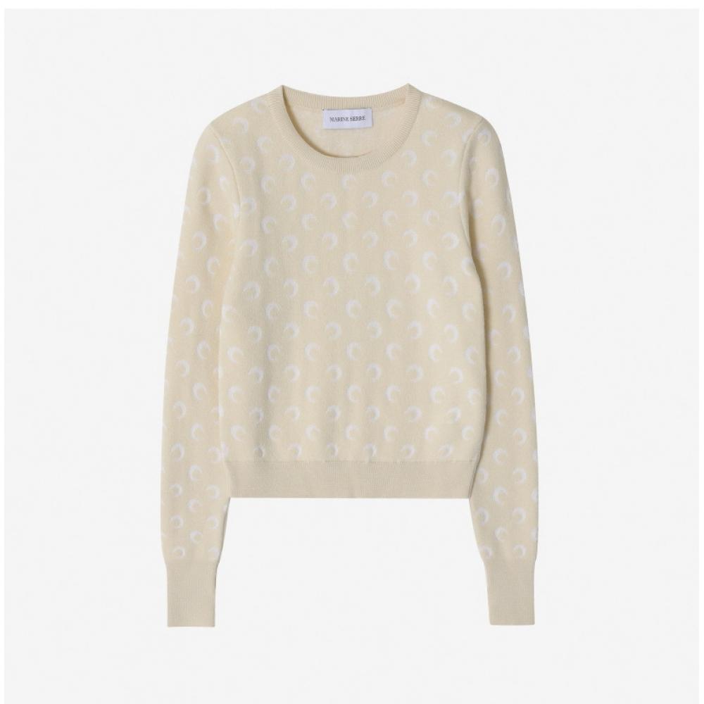 Marine Serre Жаккардовый Облегающий Женский Трикотаж Wtk014a Ckni0530 Wh20