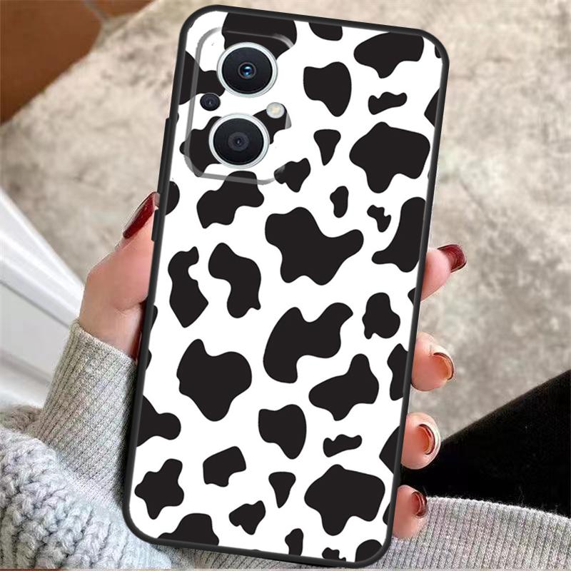 Белый Черный Принт Корова Для OPPO Reno 13F 14F 12F 11F 10 11 12 13 14 Pro 7 8 Lite 8T OPPO Find X5 X6 X8 X9 Pro Чехол