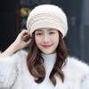 Hat Women's Winter Warm Hat Outdoor Knitted Hat with Thick Velvet Beret Korean Version Hat