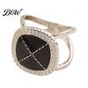 Metal Scarf Buckle With Enamel Geometric Button, Rounded Square Fastener, with Braided Edge Design, Firm Locking Clasp Minimalist Smooth Clip,