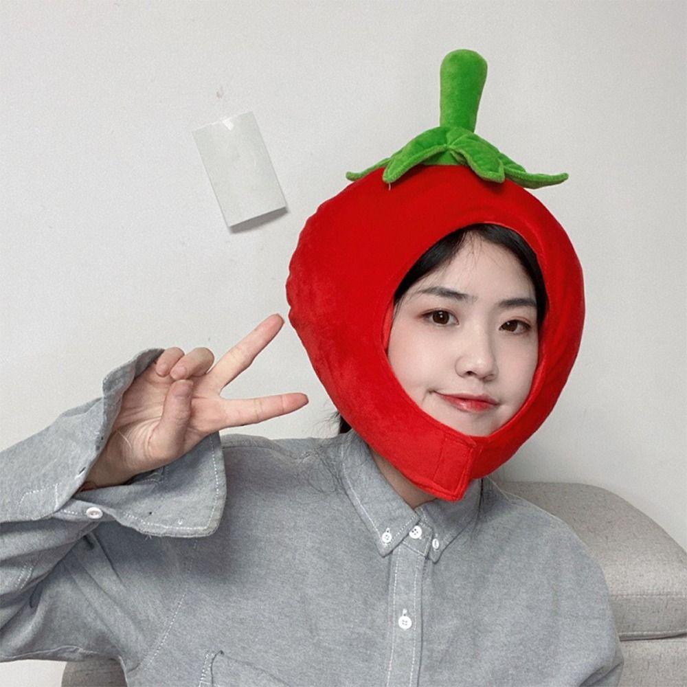 Cute Warm Earflap Cap Super Soft Cosplay Hat Funny Fruit Stuffed Toys Christmas Party