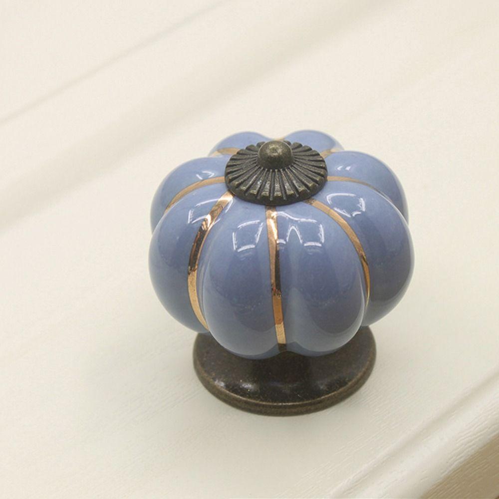 Керамическая ручка-тыква в европейском стиле с одним отверстием для ящика, ручки-ручки для дверей в стиле ретро, кухонные ручки