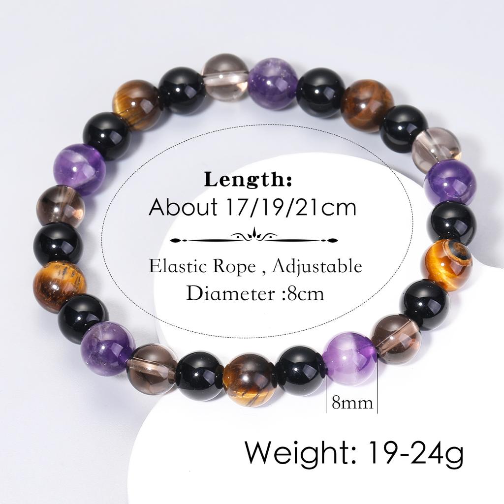 Protection Natural Stone Bracelet For Women Men Attract Good Luck Money Protection Health Crystal Citrine Tiger Eye Bracelet