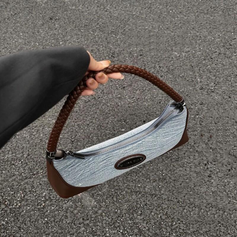 Новая модная джинсовая сумка через плечо, универсальная, простая, подмышечная сумка, модная, большая вместимость, простая сумка через плечо