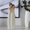 Resin Craft Mother And Daughter Statue Elegant Family Sculpture  Bedroom
