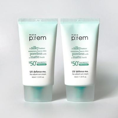 Make Prem UV Defense Me No Sebum Sun Cream SPF50+ PA++++, 40 мл, 2 шт.