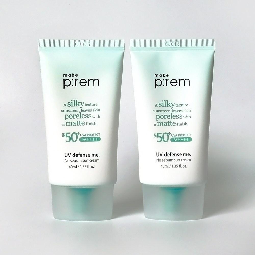 Make Prem UV Defense Me No Sebum Sun Cream SPF50+ PA++++, 40ml, 2 Units