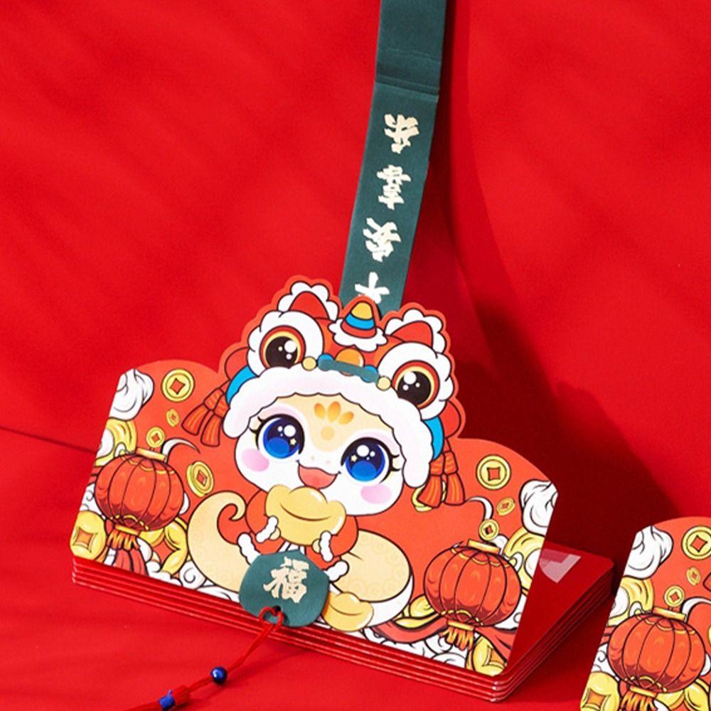 Chinese 2025 Snake Year Folding Red Envelopes Blessing Money Packing Bag Celebration Party