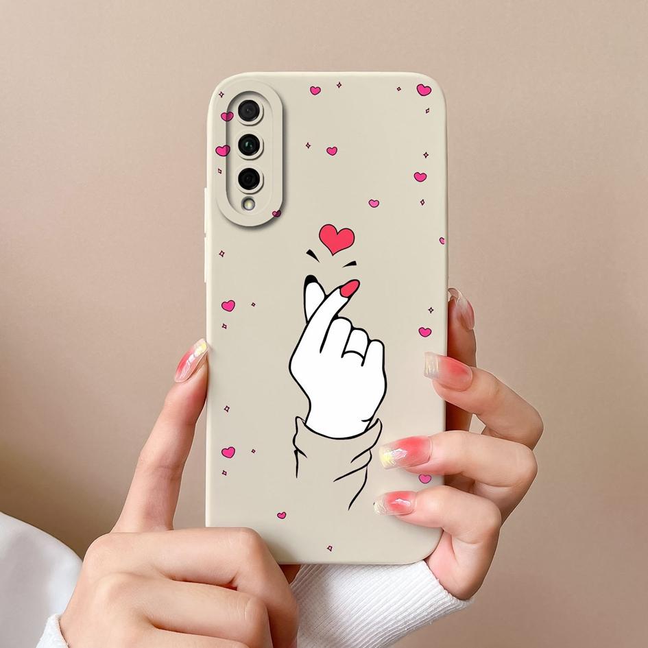 Чехол для Huawei P Smart 2021 Y5 Y6 Y7 Y9 Y9S Honor 20 Lite, задняя крышка, модный матовый противоударный мягкий силиконовый чехол с сердечком для Huawei, бампер