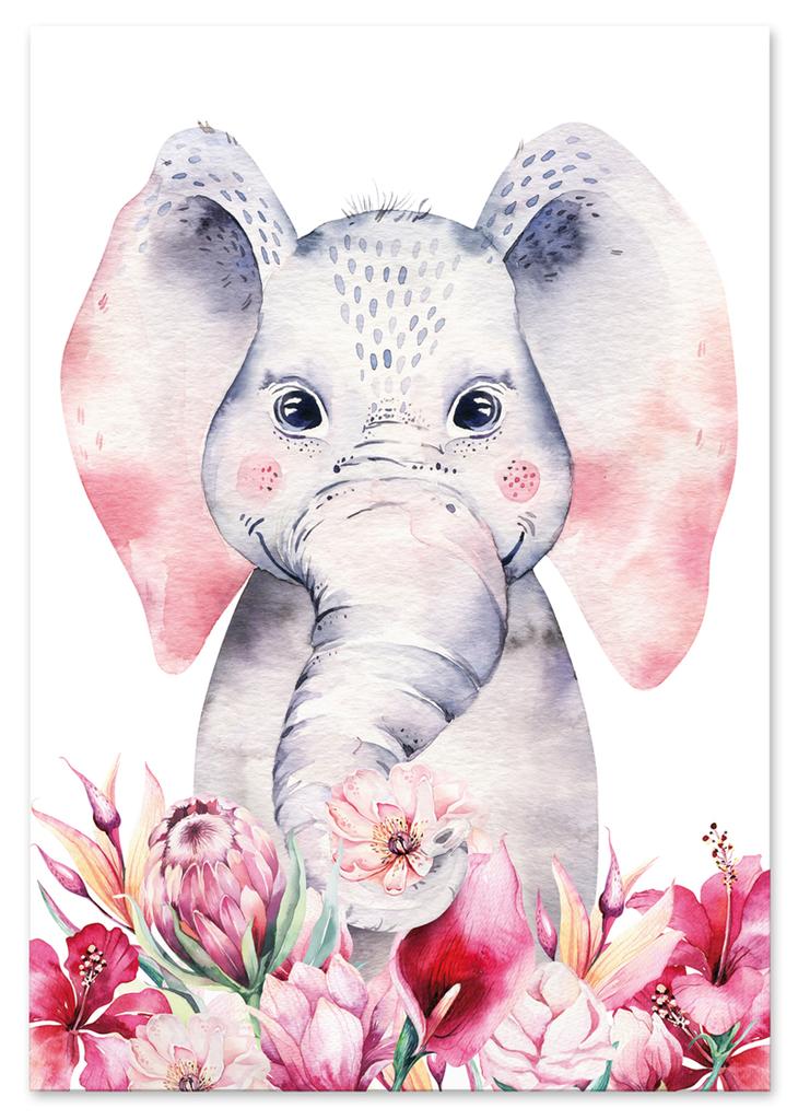 Плакат со слоном для детской комнаты