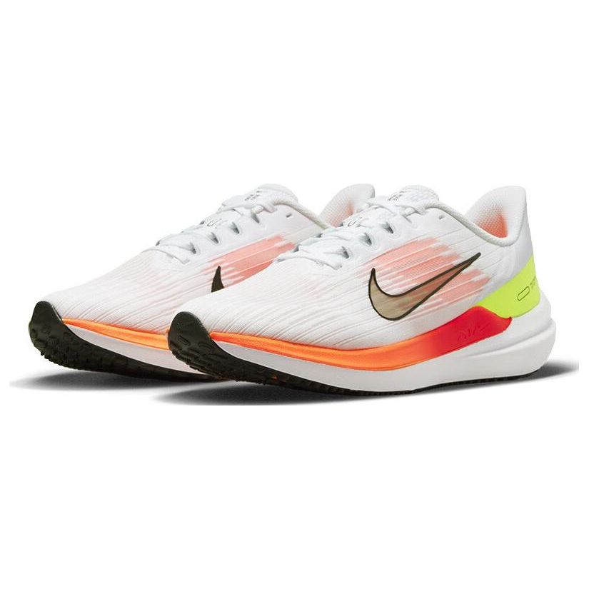 Nike Air Winflo 9 White Bright Crimson Men Sneakers Total-Orange Black DD6203-100