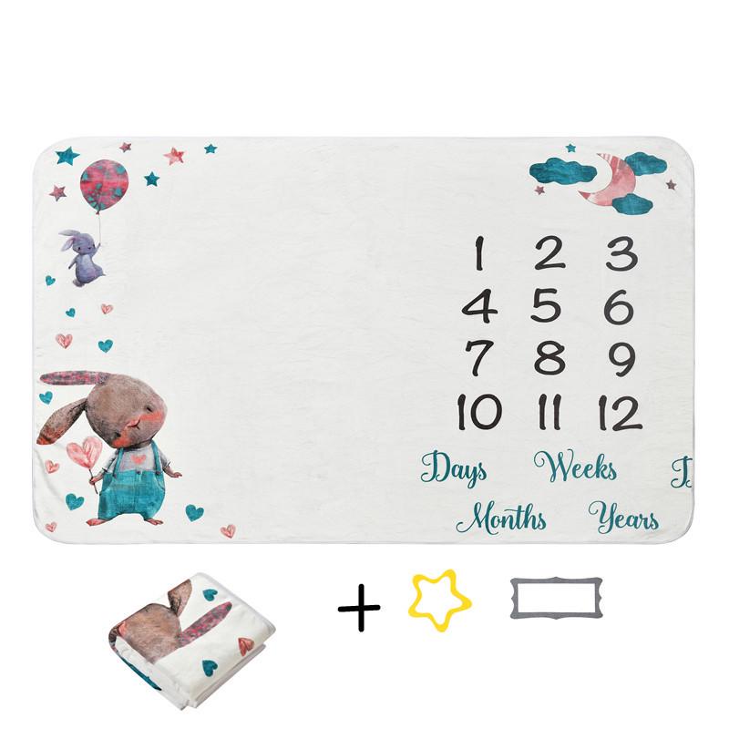 Двухстороннее фланелевое одеяло для фотосъемки Baby Milestone в форме луны