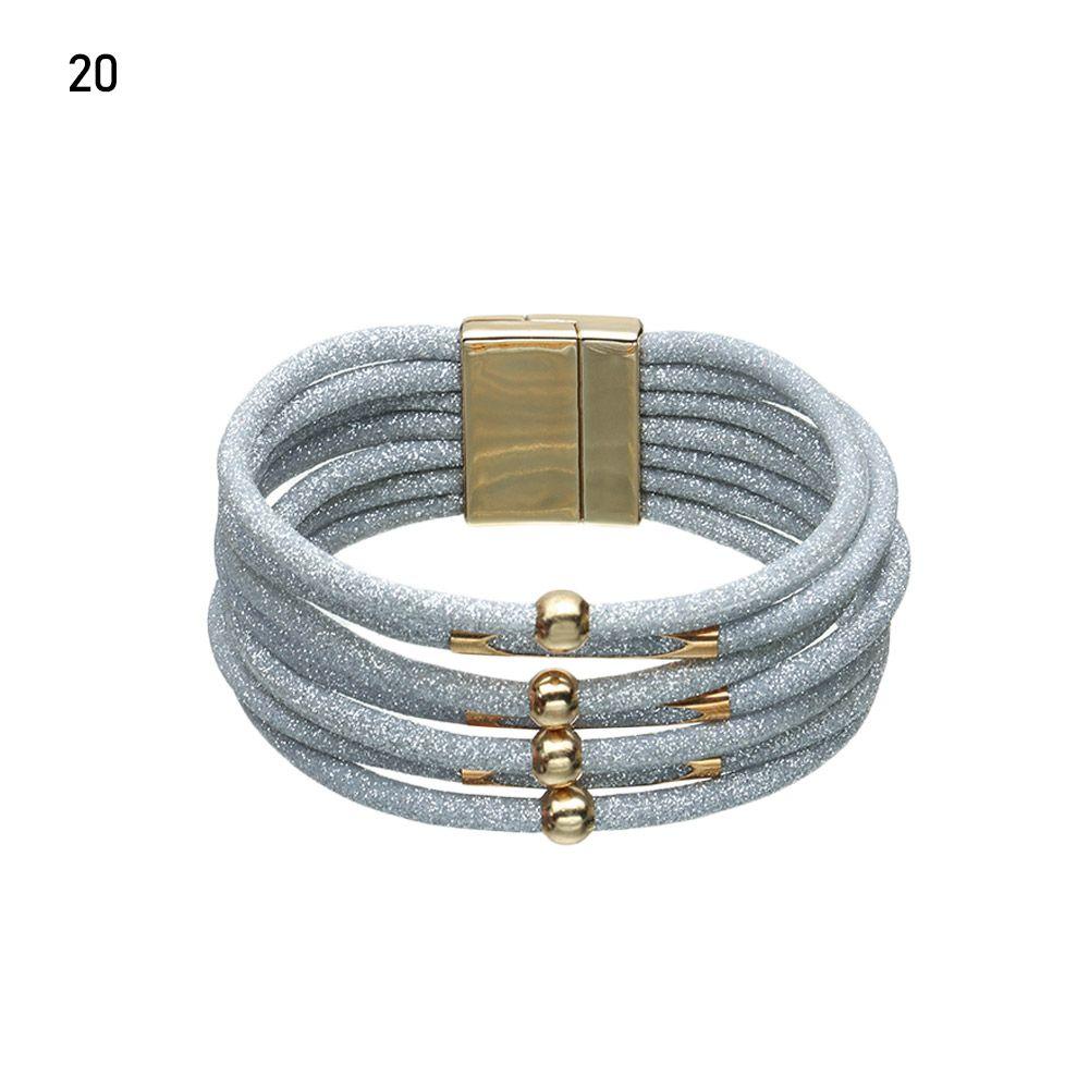 Retro Elegant Women Wrist Bands Leopard Leather Bracelets Multilayer Bangles Wide Wrap Bracelet