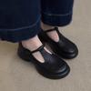 Sheepskin Version~ Fashionable Retro Simple Round Head Platform Mary Jane Shoes Women's Commuting Versatile Black Small Leather Shoes Single Shoes