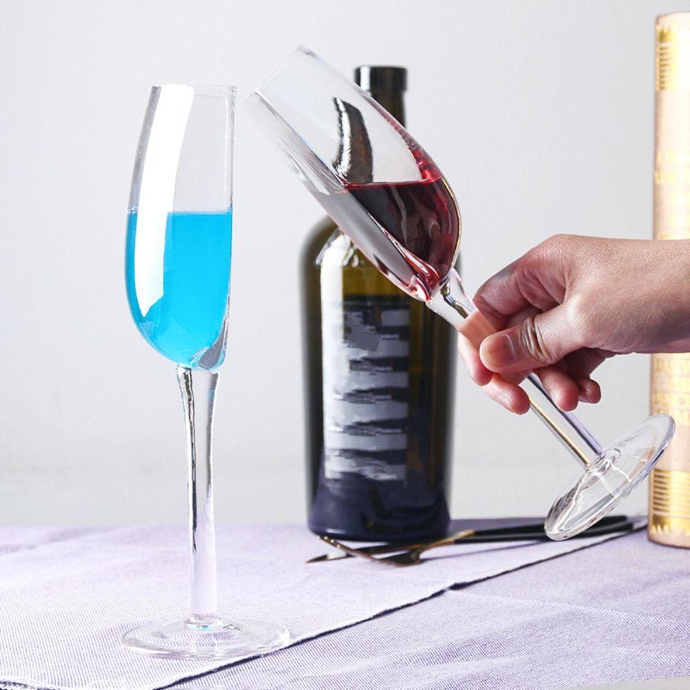 Creative Clear Half Wine Glass Long Stemmed Vintage Half Goblet 140ml Champagne Glasses Pub