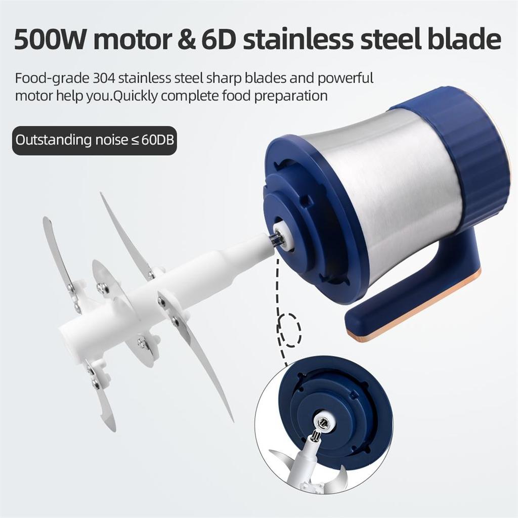 5L Capacity Meat Grinder 5 Speeds Stainless Steel Electric Meat Chopper 500W High Power Multifunctional Household Food Processor for Kitchen