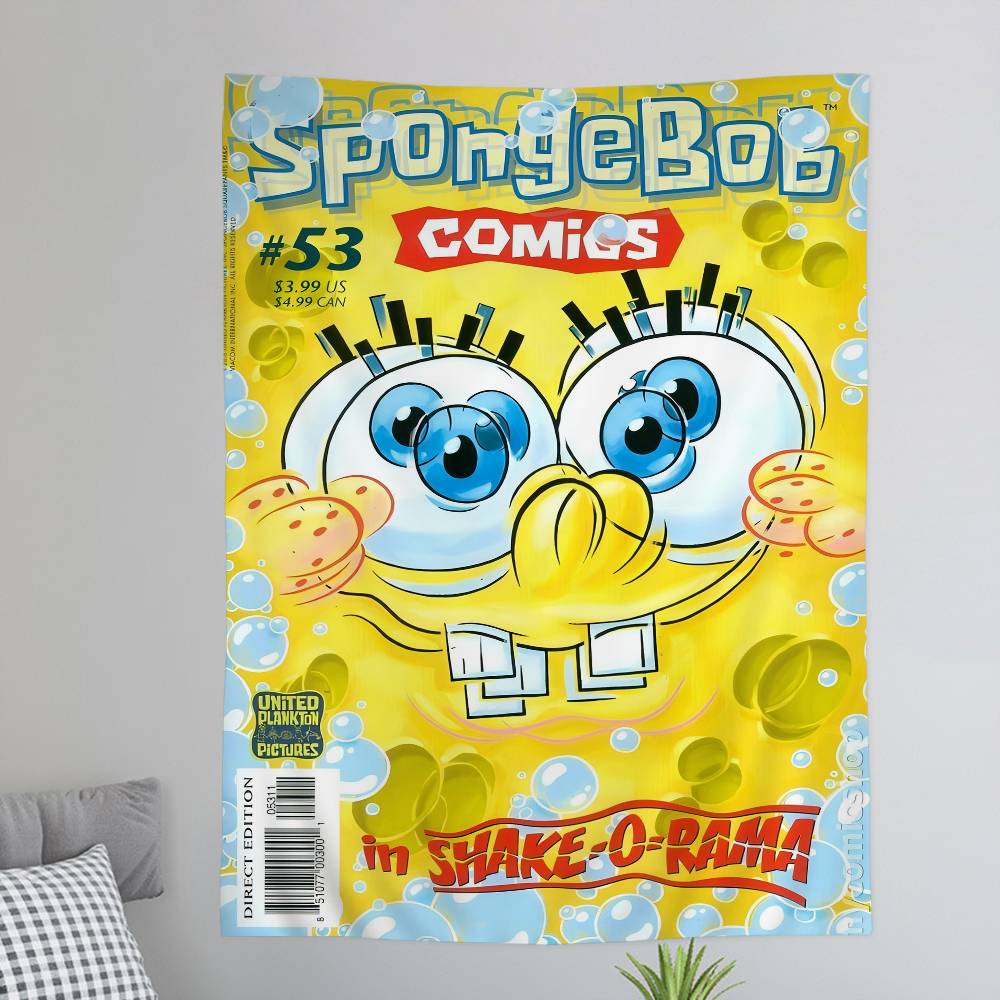 Cartoon SSpongebobs Cartoon Tapestry Art Science Fiction Room Home Decor Art Home Decor