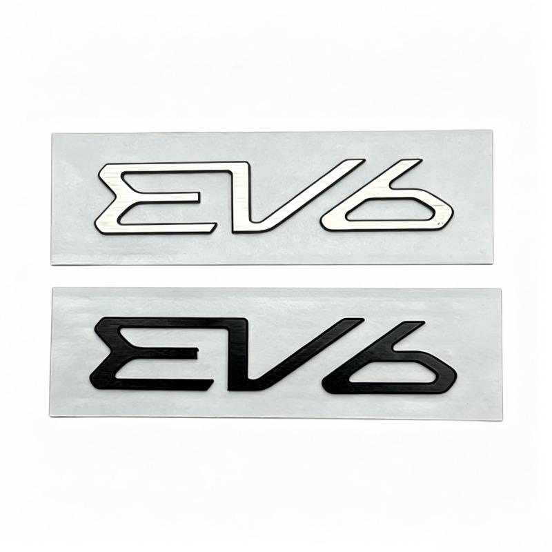 Suitable for KIA modified EV5 EV6 aluminum alloy trunk labeling, new Kaiku tail label black