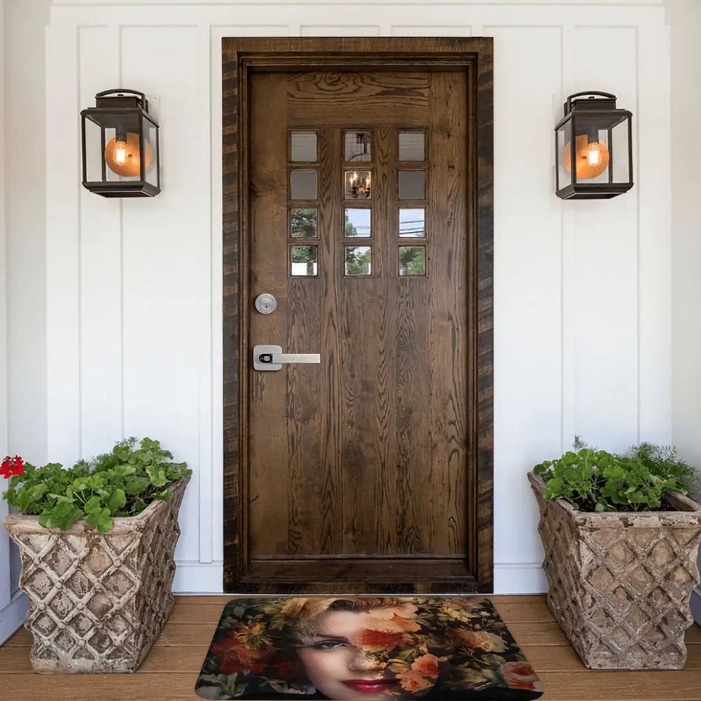 Marilyn Monroe Sex Goddess Non-Slip Carpet Flowers Doormat Bedroom Bath Mat Entrance Door Decor Rug