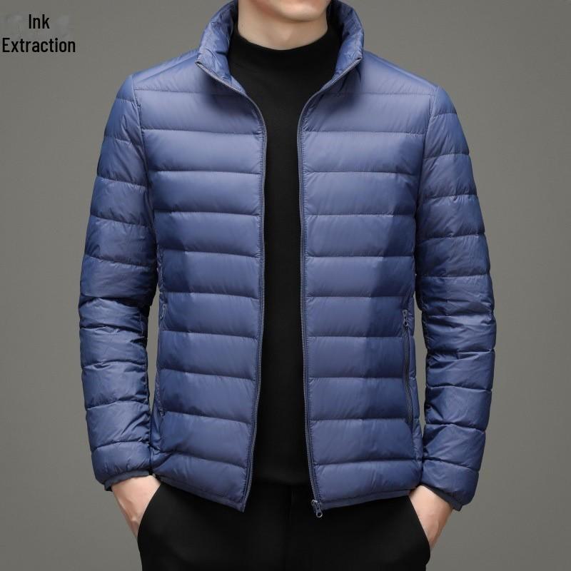 Мужская легкая куртка из хлопка и бархата — короткая, в корейском стиле, тонкая, большого размера, зимняя одежда для людей среднего и пожилого возраста.