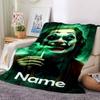 Customiz Name Personality Joker Blanket Soft &Warm Sofa Office Bed Travel Lunch Break Blanket, Gift Suitable All Seasons