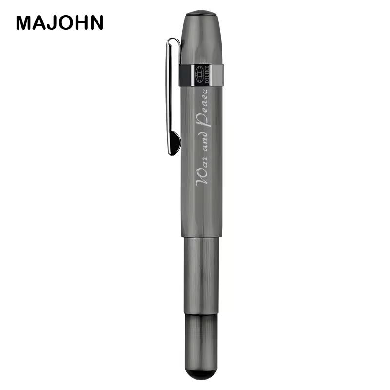 MAJOHN Alpha Полностью Медный Винтажный Короткий Дорожный Чернильный Перо-Ручка EF/F/Изогнутое Перо Алюминиевый Сплав Канцелярские Товары Школьные Офисные Принадлежности