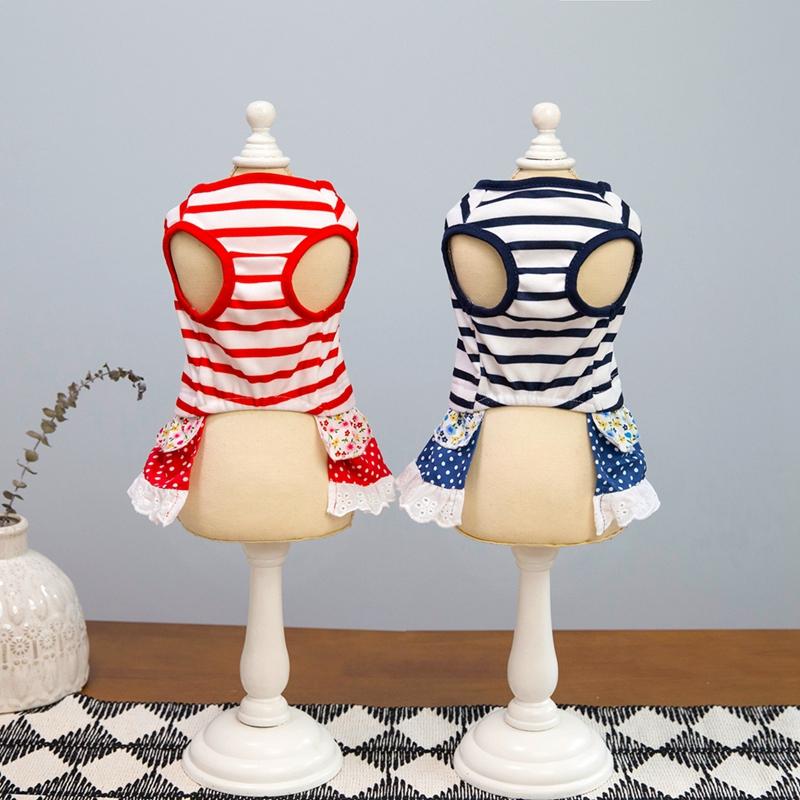 Костюм для собаки, юбка в полоску и горошек, весна-лето