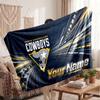 North Queensland Cowboys Flannel Blanket, Custom Name Text Personalized Soft Throw Blanket Home Decor Gift