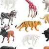 12 шт., мини-фигурки диких животных, набор фигурок, модель, украшение для рабочего стола, реалистичное для
