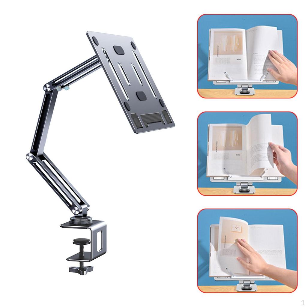 Держатель для ноутбука и планшета, настольное крепление, регулируемый кронштейн с С-образным зажимом, простая установка для изучения кулинарии