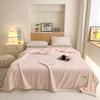 Simple Pink Solid Color Throw Blanket Luxury Warm Cozy Velvet Blanket for Home Sofa Bed All Seasons Travel Camping Blanket
