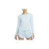 Nike Casual Breathable Dopamine Crew Neck Long Sleeve T-Shirt Women Tops Ice-Blue DD0621-442