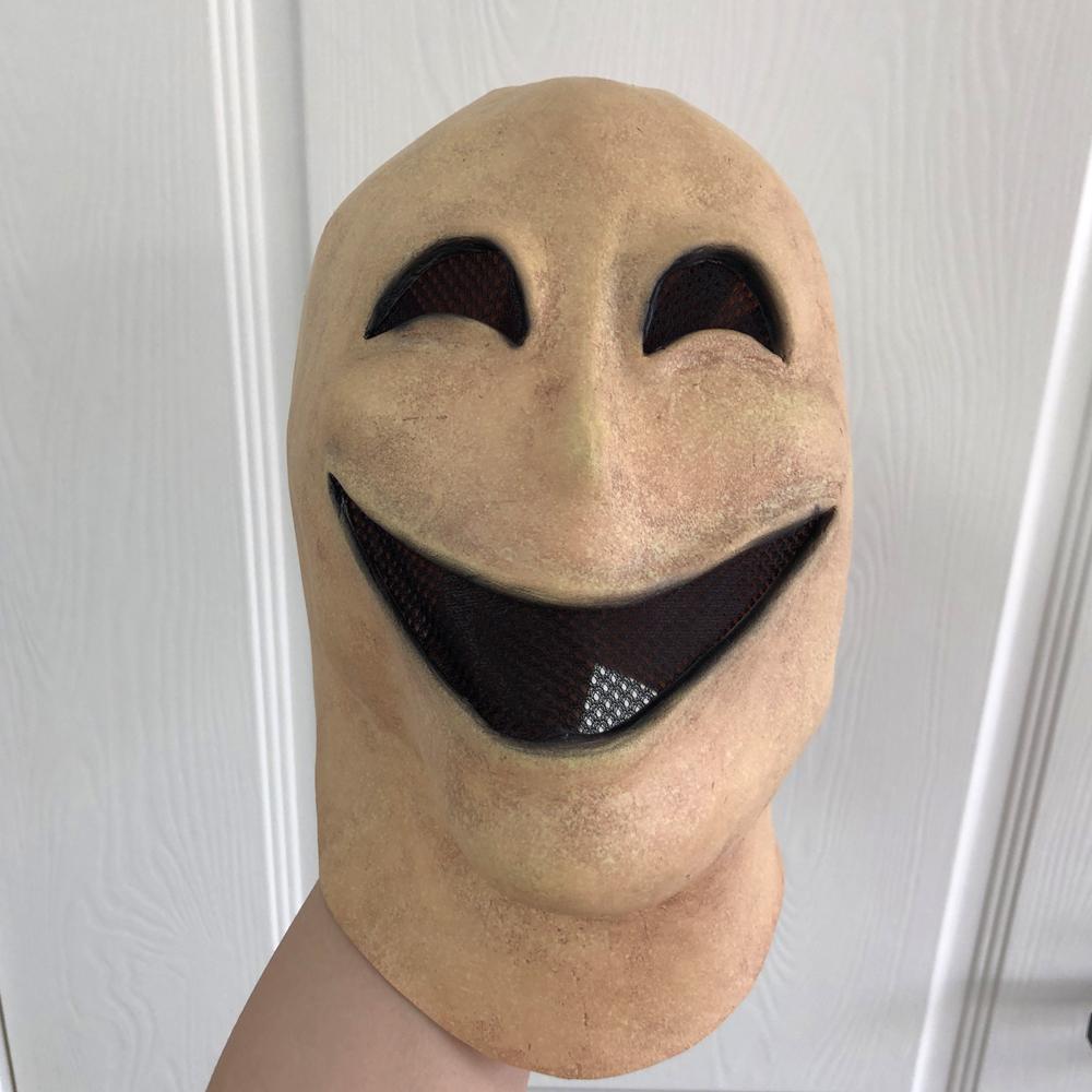 Улыбка без лица Маска человека Косплей Жуткий инопланетянин Монстр Демон Латексный шлем Хэллоуин Карнавал Вечеринка Костюм Реквизит