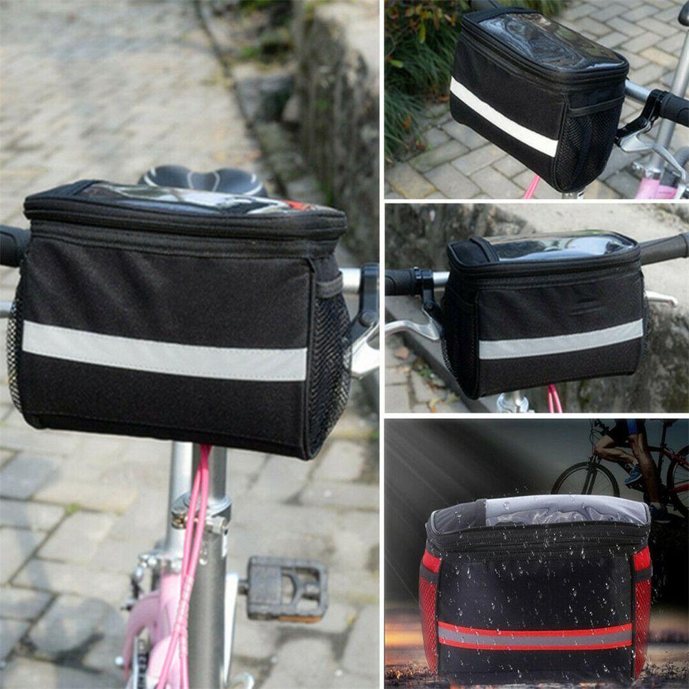 Sports Reflective Bike Pouch Bike Handlebar Bag Front Tube Basket Bicycle Bag Pannier