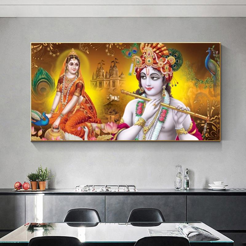 Лорд Радха Кришна постеры и принты Abatract холст картина настенное искусство для гостиной современный домашний декор религия Куадрос