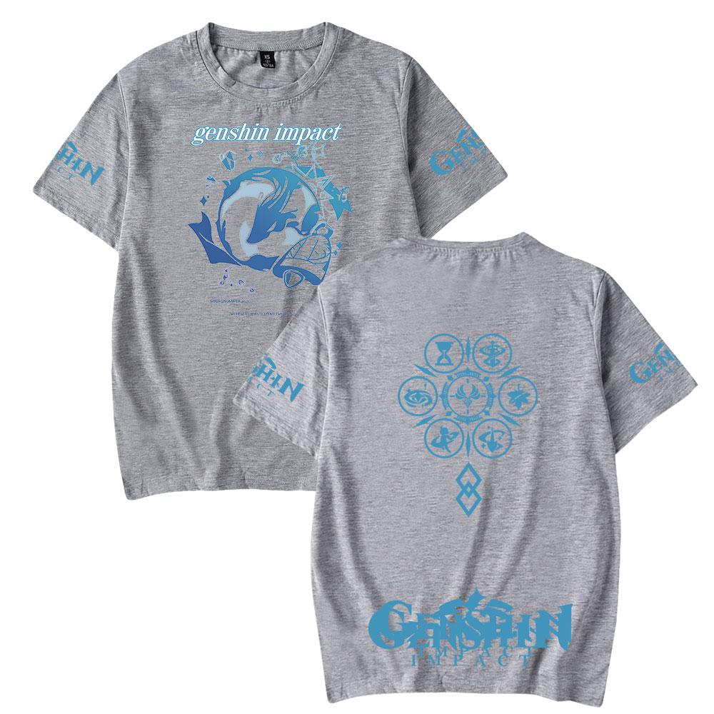 Genshin Impact Printing Women Men T Shirt Casual Дышащие футболки Funny Genshin Impact Loose Tees Shirts Street Oversize T Shirts Man