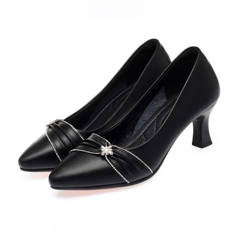 2025 Новые женские туфли на высоком каблуке Женская обувь Корейская версия Острый носок Мелкий вырез Женские туфли-шпильки